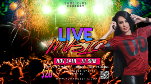 Black 3d Live Music Pos Twitter template