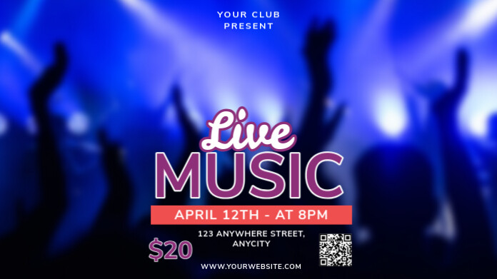 Black 3d Live Music Pos Twitter template