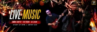Black 3d Live Music Tajuk Twitter Twitter-header template