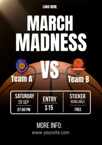Black 3d March Madness  A2 template