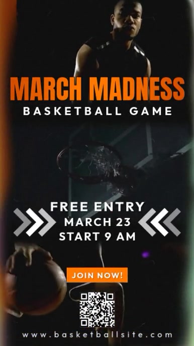 Black 3d March Madness Reel Instagram template