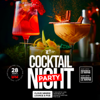 Black 3D Maximalist Cocktail Party Event Flyer Instagram template