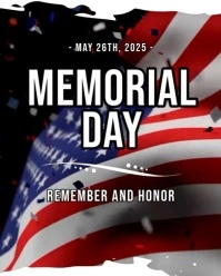 Black 3d Memorial Day Instagram Portrait template