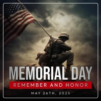 Black 3d Memorial Day Pos Instagram template