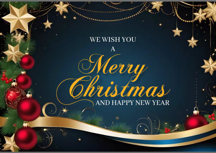 Copy of Black 3d Merry Christmas Postcard | PosterMyWall