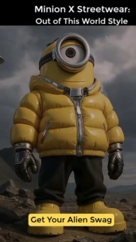 Black 3d Minion X Streetwear: Alien Swag Collection Drop Instagram Reel template