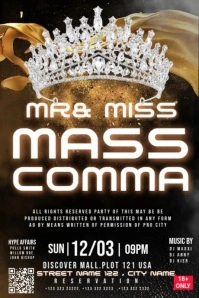 Black 3d  Miss Universe Beauty, Poster template