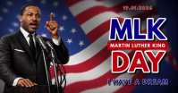 Black 3d Mlk Day Gambar Bersama Facebook template