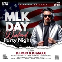 Black 3d Mlk Day Party  Square (1:1) template