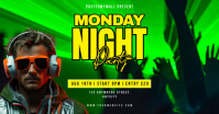 Black 3d Monday Night Party Gambar Bersama Facebook template