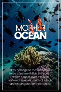 Black 3d Mother Ocean Day Poster Plakat template