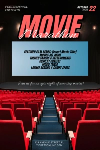Black 3d Movie Marathon Poster template