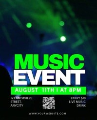 Black 3d Music Event Instagram Portrait template