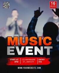 Black 3d Music Event Instagram Portrait template