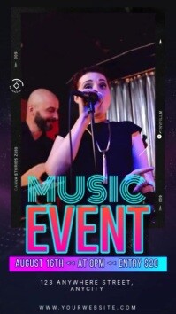 Black 3d Music Event Instagram Reel template