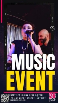 Black 3d Music Event Instagram Story template