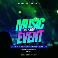 Black 3d Music Event Pos Instagram template