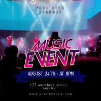 Black 3d Music Event Pos Instagram template