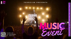 Black 3d Music Event Pos Twitter template