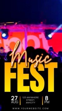 Black 3d Music Fest Instagram Story template