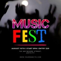 Black 3d Music Fest Pos Instagram Instagram-bericht template