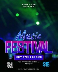 Black 3d Music Festival Instagram Portrait template