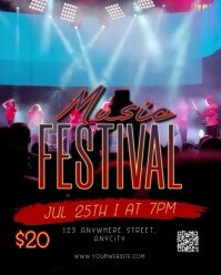 Black 3d Music Festival Instagram Portrait template