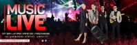 Black 3d Music Live Tajuk Twitter template