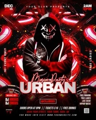 Black 3d Music Night Party Flyer Instagram Portrait template