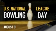 Black 3d National Bowling Day  Digital Display (16:9) template