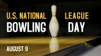 Black 3d National Bowling Day  Digital Display (16:9) template