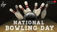 Black 3d National Bowling Day Digital Display (16:9) template