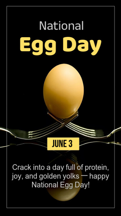 Black 3d National Egg Day Instagram Story template
