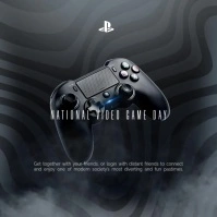 Black 3d National Video Game Day Instagram Po template
