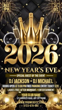 Black 3d New Year Celebration Instagram Story template