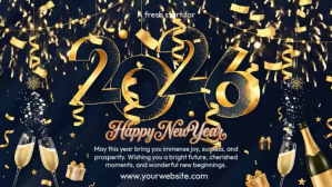 Black New Year Celebration Display digitale Template