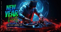 Black 3d New Year Party Iklan Facebook template
