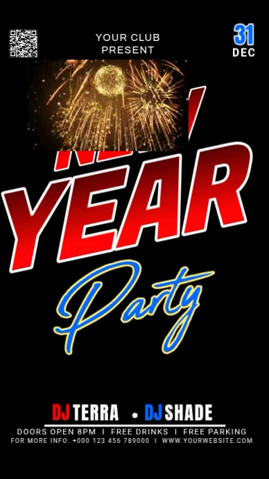 Black 3d New Year Party Reel Instagram Template | PosterMyWall