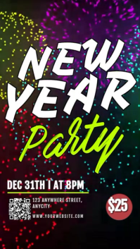 Black 3d New Year Party Reel Instagram template