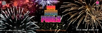 Black 3d New Year Party Tajuk Twitter template