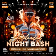 Black 3d Night Badh Reloaded  Square (1:1) template