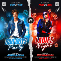 Black 3d Night Party Flyer Template Instagram Post