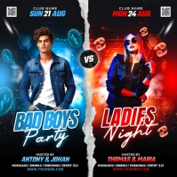 Black 3d Night Party Flyer Template Instagram Post Wpis na Instagrama