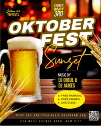 Black 3d Oktoberfest October Beer Festival Sunset Party Celebration Event Advertismenent Poster Temp Instagram Portrait template