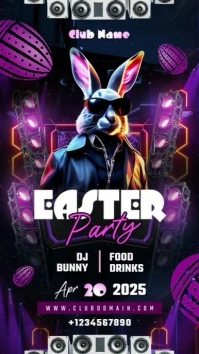 Black 3d Party Flyer Digital Display (9:16) template