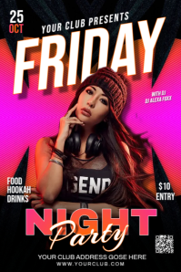 Black 3d Party Flyer Poster Plakat template