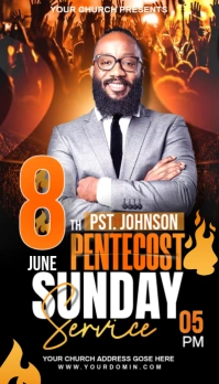 Black 3d Pentecost Sunday Flyer Business Card template