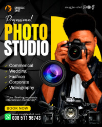 Black 3d Photography Photo Studio Photoshoot Proffessional Photographer Services Advertisment Flyer Instagram Portrait template