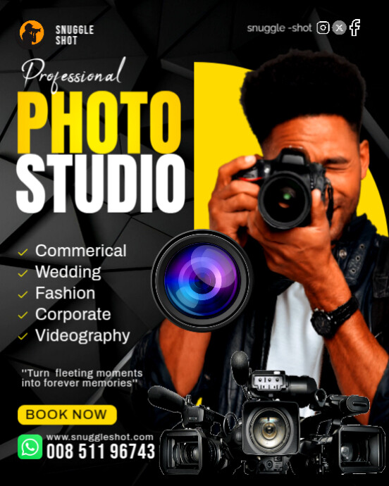 Black 3d Photography Photo Studio Photoshoot Proffessional Photographer ...
