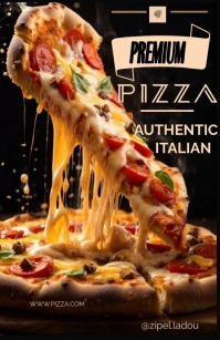 Black 3d Pizza Tabloid template